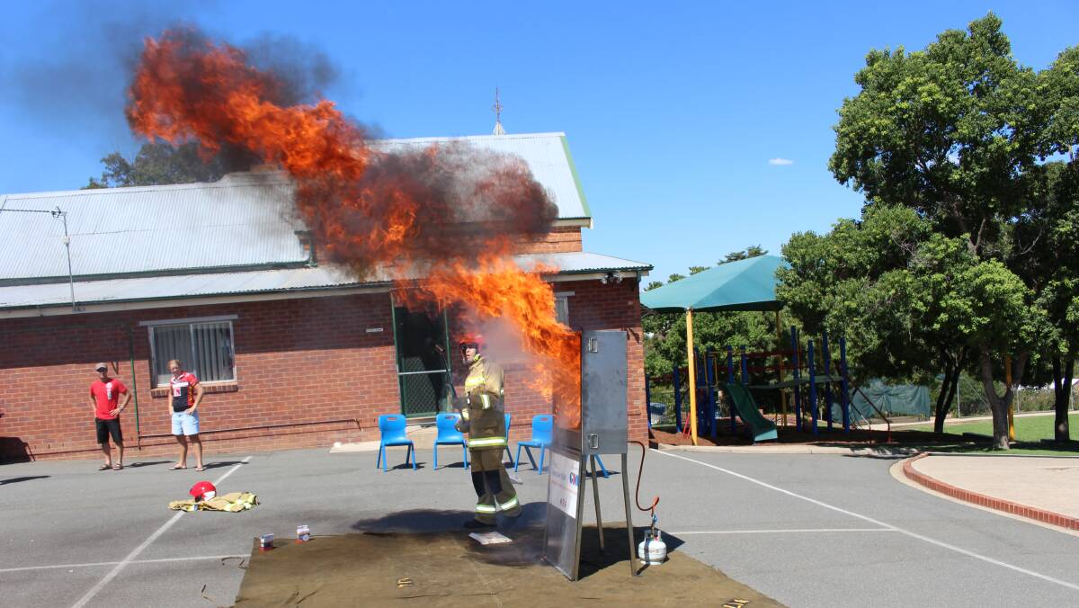 A fire safety demonstration held at St Patricks Catholic School in Gundagai last year.