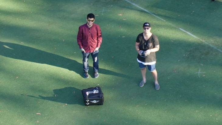 The flight crew at Melbourne's iDrones takes a "dronie." Photo: Supplied