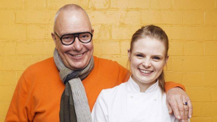 Shaper of chefs: Damien Pignolet with pastry chef Lauren Eldridge. Photo: James Brickwood