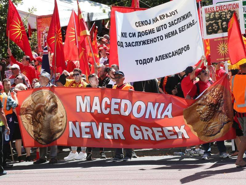 March 4 Macedonia protesters have rallied in Melbourne to defend Macedonia's right to keep its name.