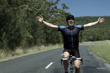 On the road: John Bishop recreated a cycling trip he did 22 years earlier.