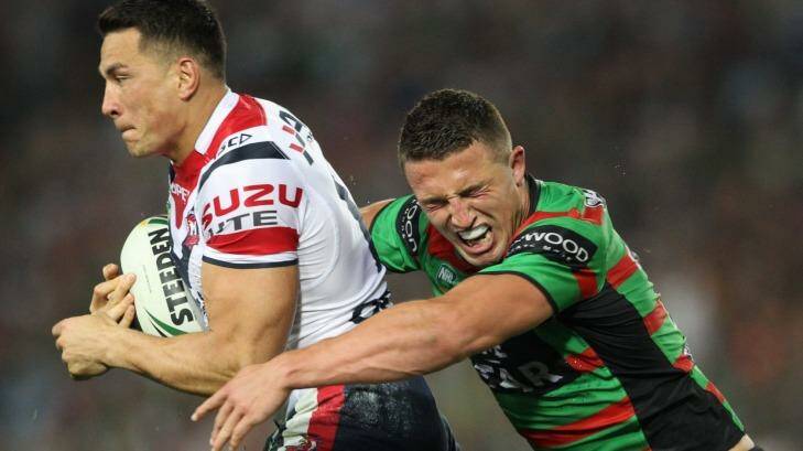 Facing off: Sonny Bill Williams and Sam Burgess have had a great rivalry for the past two seasons. Photo: Anthony Johnson