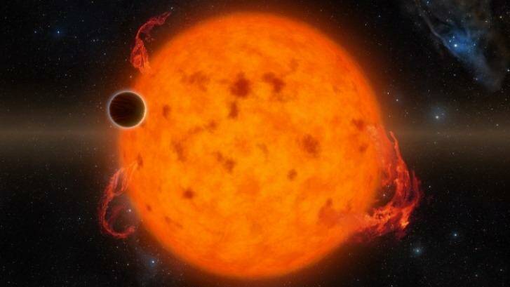 An artist's impression of K2-33b, one of the youngest fully formed exoplanets ever found, and its parent star. <i>Image: NASA, JPL, Caltech</i>
