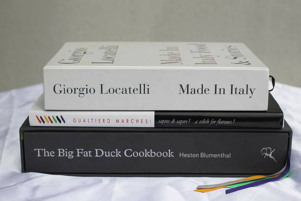 Alessandro Pavoni's favourite cookbooks. Photo: Sahlan Hayes