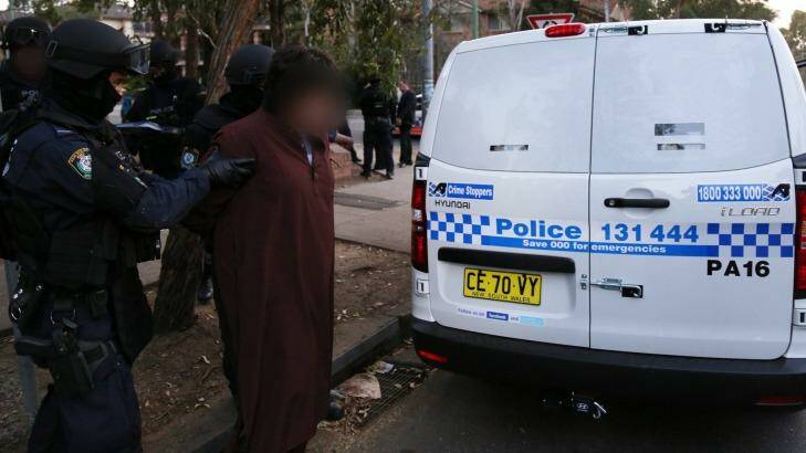 Police arrest a man in Wentworthville. Photo: Police Multimedia