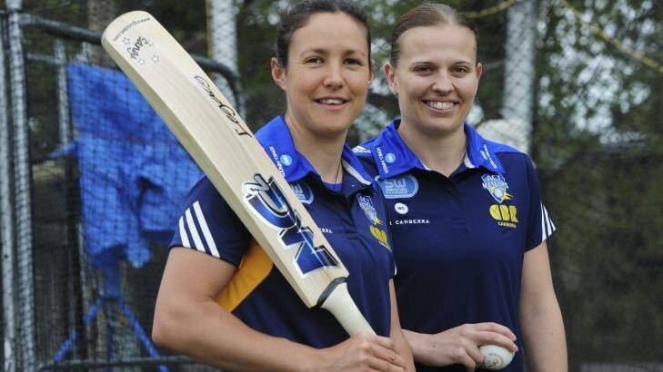 Canberra's cricket fans will have just one home match to watch the ACT Meteors and their New Zealand imports Sara McGlashan, left and Lea Tahuhu. Photo: Graham Tidt