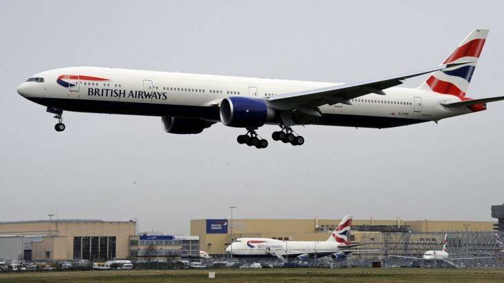 A British Airways flight landing. Photo: British Airways