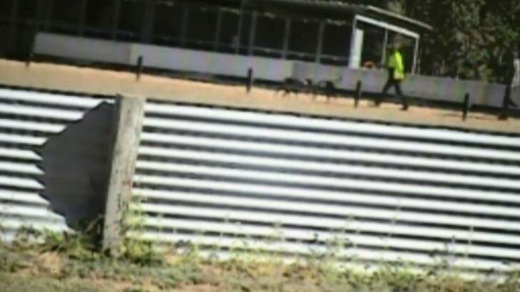 A screenshot of the Four Corners program on greyhound racing industry, allegedly filmed at trainer Tom Noble's property in Queensland.   Photo: ABC
