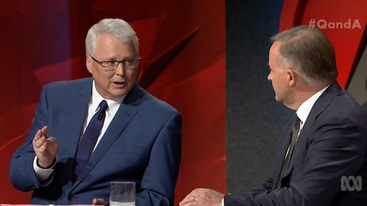 Following a question from Tony Jones, Mr Albanese said the Greens had "no fiscal responsibility". Photo: ABC