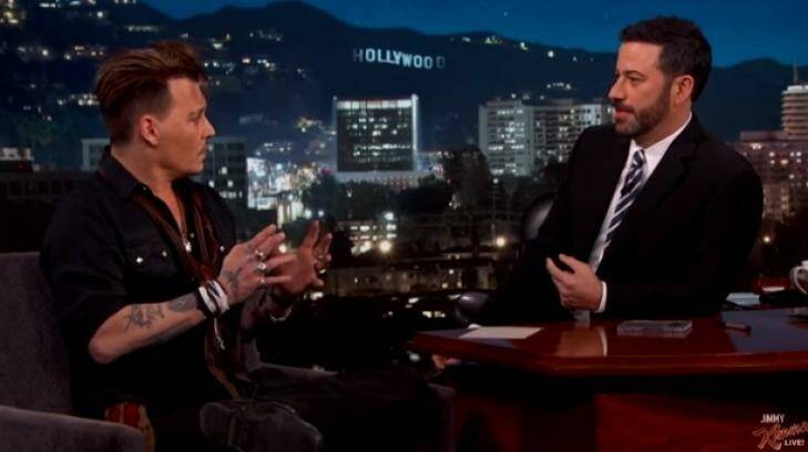 Kimmel told Depp he was reassured to know the US was not the only stupid country. Photo: Screenshot, Jimmy Kimmel Live!