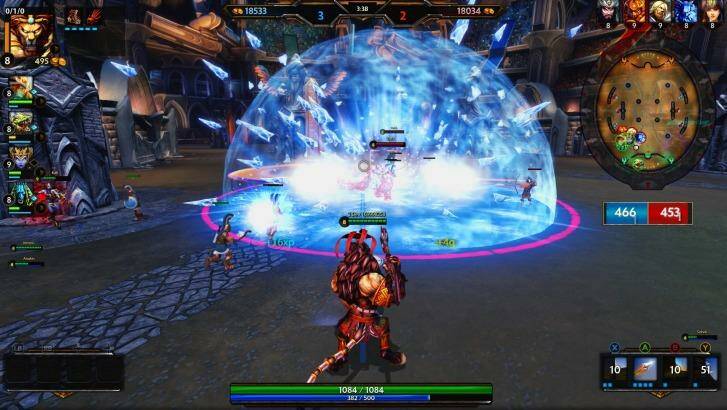 Smite makes the MOBA more accessible to newcomers with a familiar behind-the-character perspective. An Xbox version is launching this week.