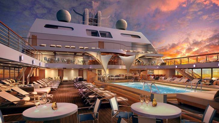 An artist's rendering of the Seabourn Encore, whose maiden voyage is scheduled for January 2017. Photo: Supplied