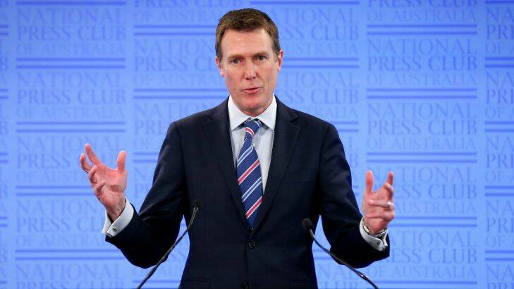 Minister for Social Services Christian Porter addresses the National Press Club of Australia in Canberra on Tuesday 20 September 2016. fedpol Photo: Alex Ellinghausen  Photo: Alex Ellinghausen