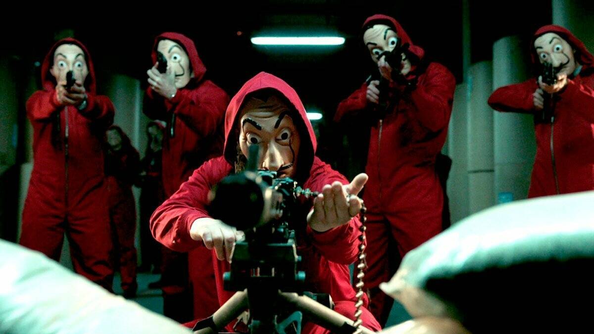 The Dali-masked crew in Money Heist (or La Casa de Papel)