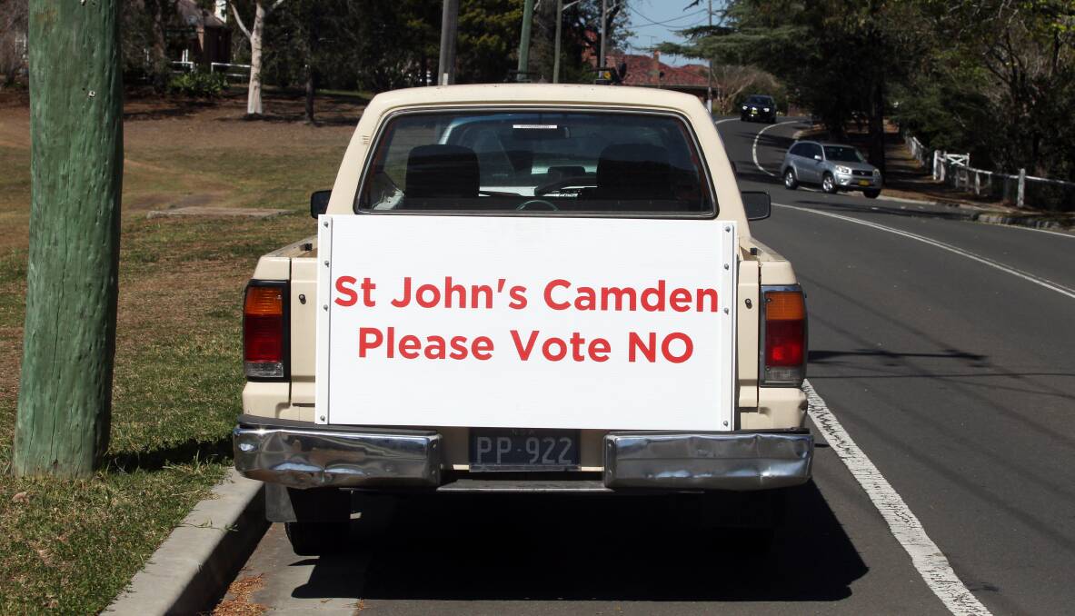 Anti-sale advocates are encouraging others to vote 'NO' at this weekend's services. Picture: Chris Lane
