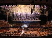 Fireworks explode over the stadium during the Opening Ceremony of the XXII Commonwealth Games at Alexander Stadium in Birmingham, England. Photo: AAP Image/Darren England 