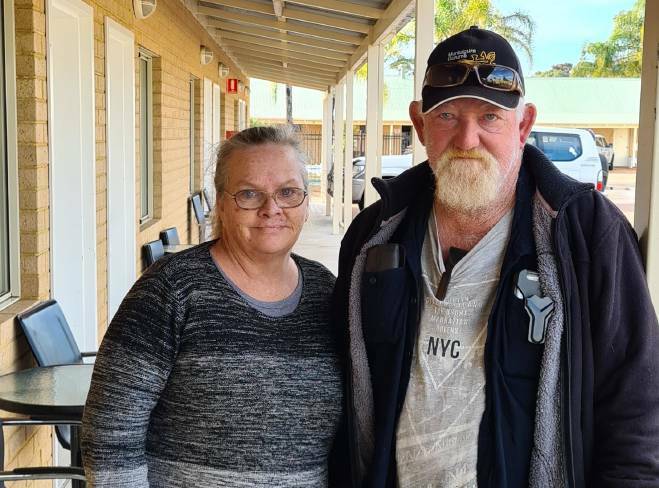 On the street: Wendy and Paul Basell who are now homeless after water and tree damage destroyed their rental property. Photo: Supplied.