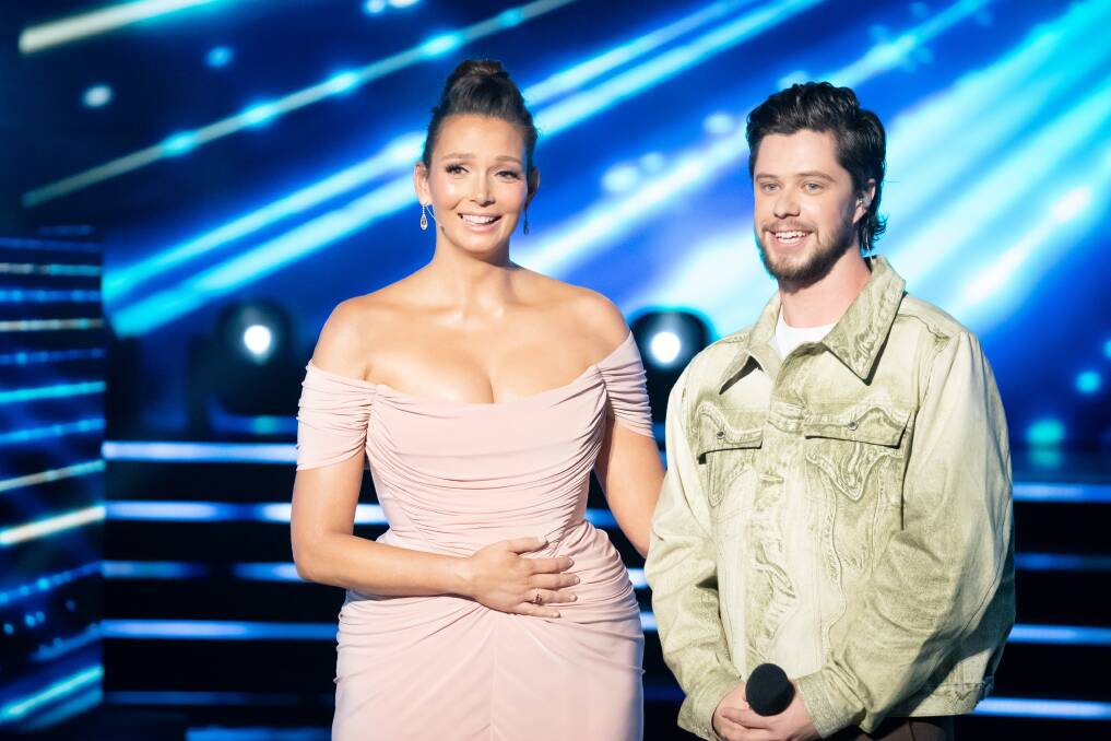 Australian Idol host Ricki-Lee Coulter with Dylan Wright. Picture supplied