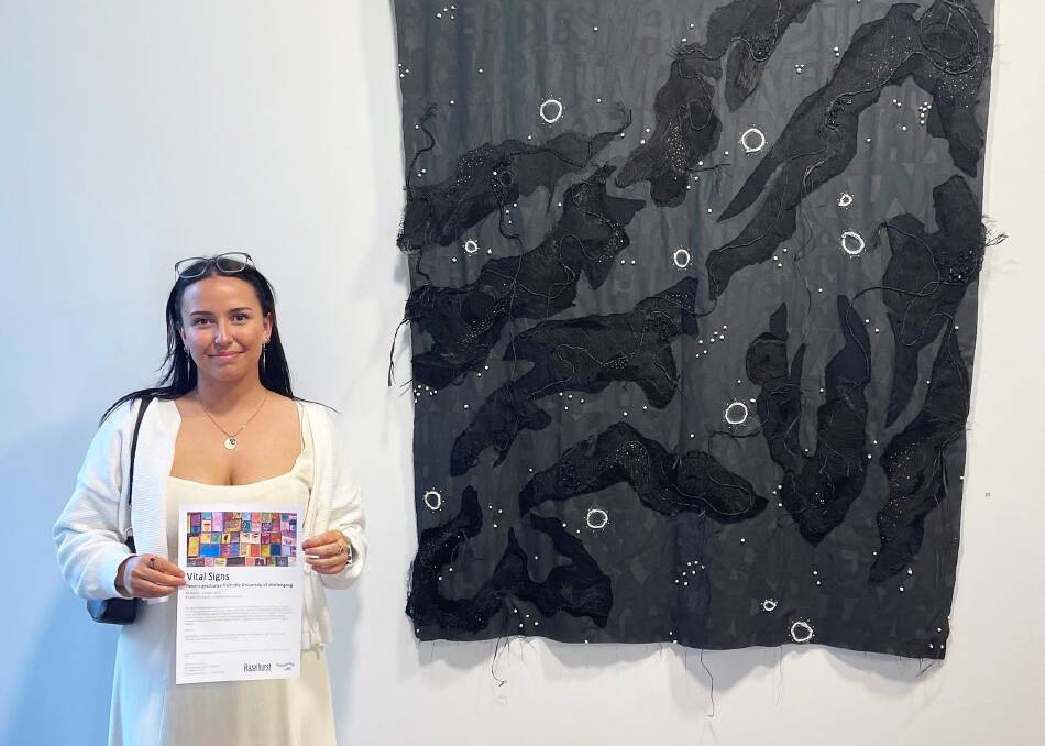 Kieara Quintal is one of the University of Wollongong students who feature in the Vital Signs exhibition at Hazelhurst Gallery. Her work is titled Between the Stars 2023. Picture supplied