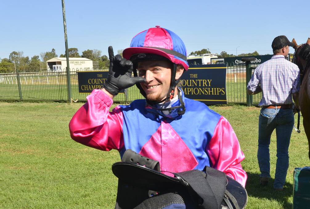 WINNING FORM: Jake Pracey-Holmes enjoys a moment with the camera after guiding Stoneyrise to victory in 2017. Photo: BELINDA SOOLE
