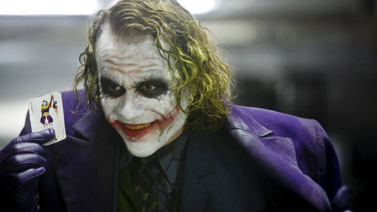Dark Knight Heath Ledger as The Joker in the new Batman film The Dark Knight. Picture: Warner Bros