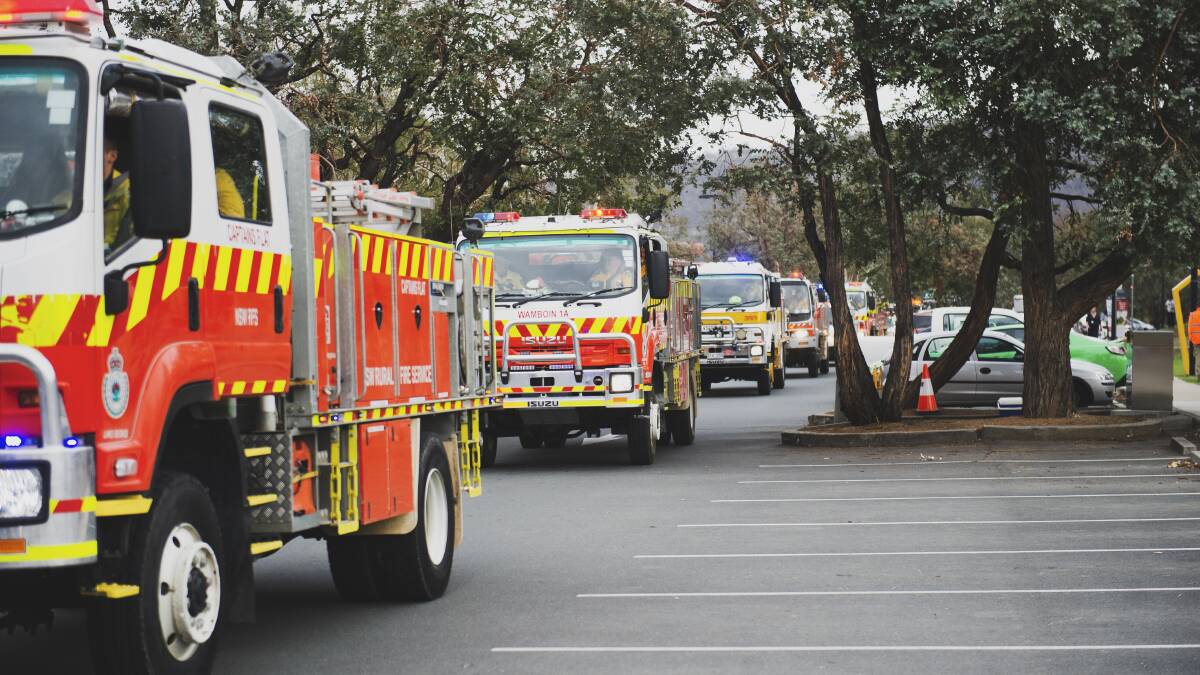 NSW Rural Fire Service trucks in Bungendore. ACT fire officials say year-round access to the Bureau of Meteorology's forecasters would be more useful to them than new trucks. Picture: Dion Georgopoulos