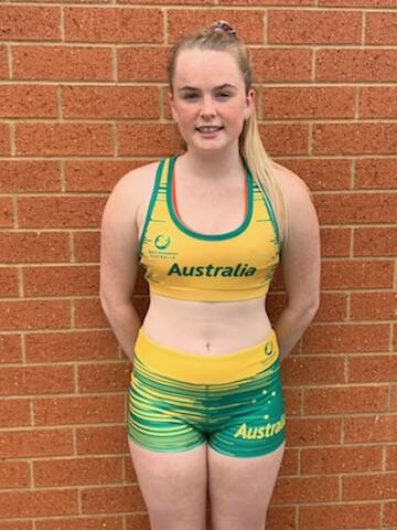 GREEN AND GOLD: Caytlyn Sharp will represent Australia at the INAS Global games next week.
