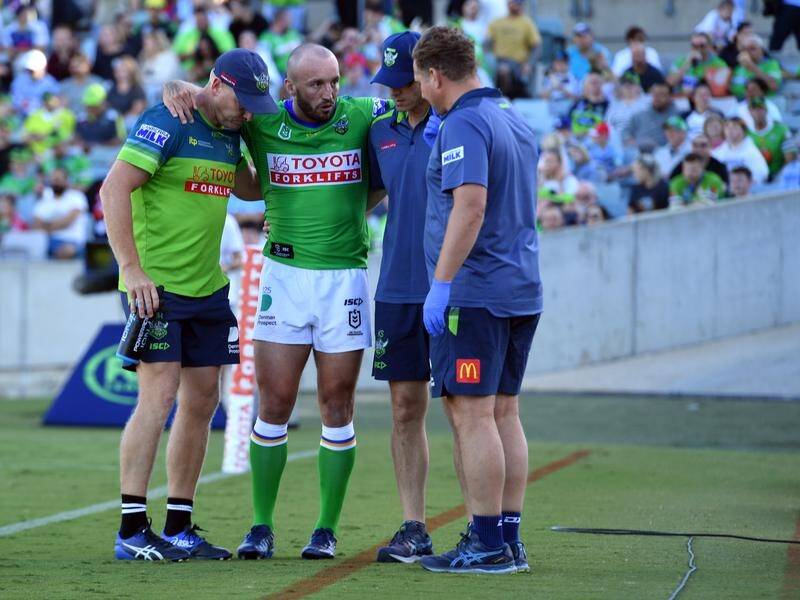 Josh Hodgson's NRL career as a Canberra player has been brought to an early end by a knee injury.