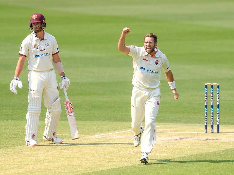 SA's Chadd Sayers dismissed Cameron Gannon for his lone wicket of Queensland's first innings.