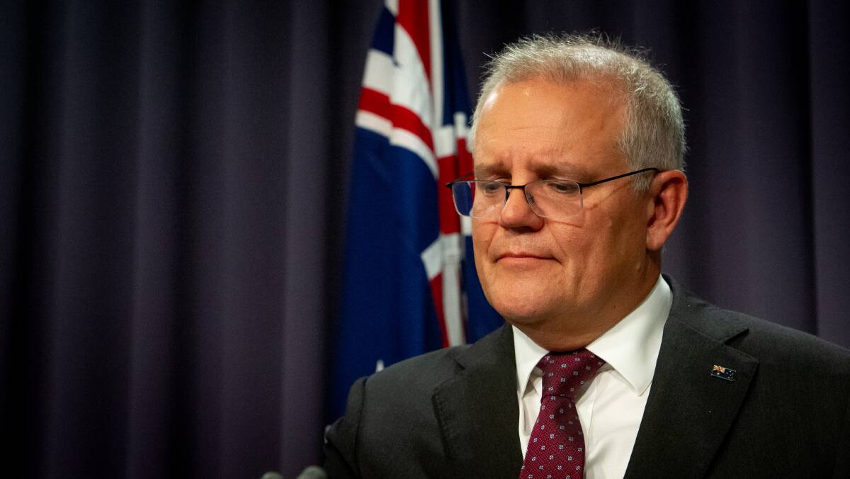 Prime Minister Scott Morrison says the national cabinet has agreed to temporarily reduce the number of travellers arriving from India. Picture: Elesa Kurtz