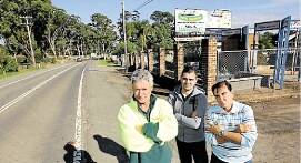 Deep concern: Austec Irrigation owner Mike Aldridge, service station manager Tony and property owner John Galluzzo are worried for the future of their businesses. Picture: Jeff De Pasquale